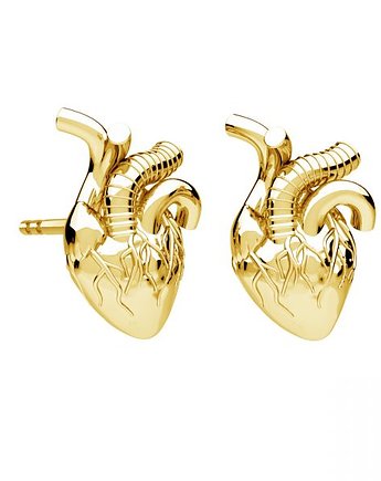 Kolczyki  LUDZKIE SERCA-srebro złocone, ISSI Jewelry
