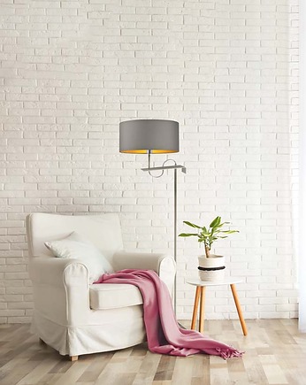 Elegancka lampa podłogowa do czytania w salonie KAMERUN GOLD, LYSNE