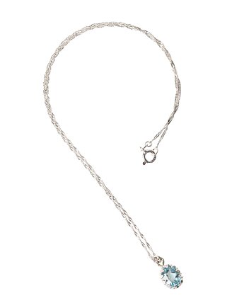 Srebrny naszyjnik z topazem niebieskim w stylu Vintage, Blooming Stones
