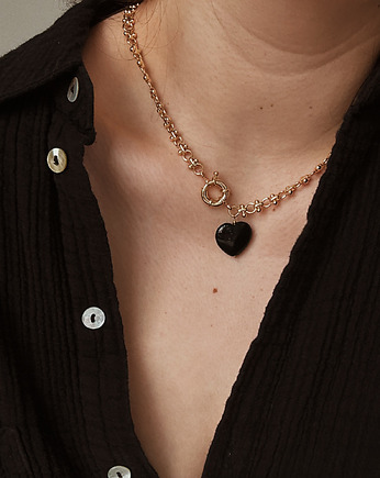 Naszyjnik łańcuszek Agat Czarny, Chmolowska Jewellery