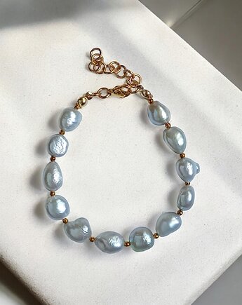 Srebrne perły - bransoletka - długość regulowana