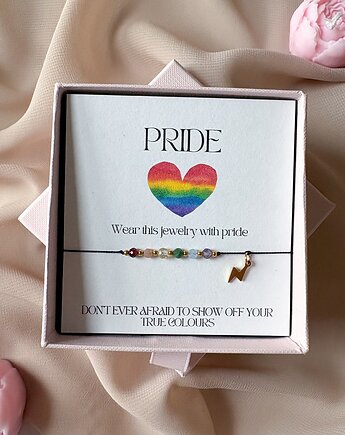 Kolorowa bransoletka PRIDE z kamieni naturalnych, Hey details