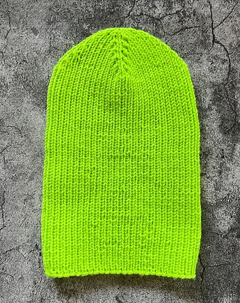 Zamówienie indywidualne Czapka z merynosa neonowy zielony, Made by Jaga
