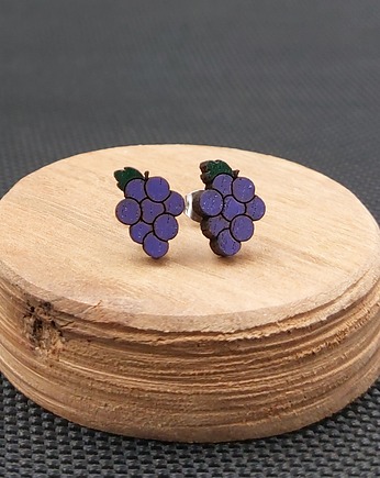 Kolczyki drewniane WINOGRONA, SIAMIL ART
