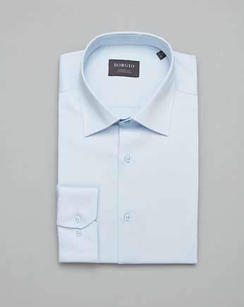 Koszula męska simeria 00375 błękit classic fit, BORGIO