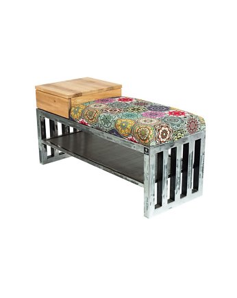 Ławka Pufa Tapicerowana  Stal LGMS-24, EMRA WOOD DESIGN