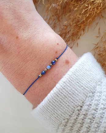 Granatowa bransoletka z sodalitem, LEI handmade 