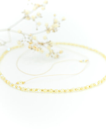 Żółty choker ze szklanych koralików, Tauriel Design