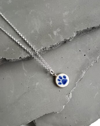 Naszyjnik Bolesławiec łapka, biżuteria z talerzy