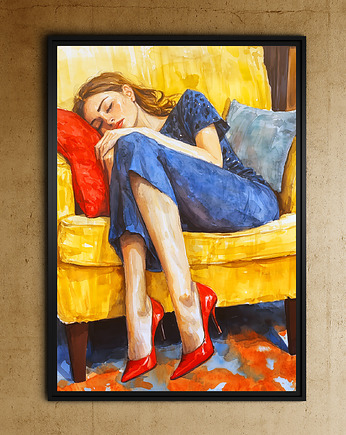 Czerwone szpilki - grafika na plakacie, JBJart Justyna Jaszke