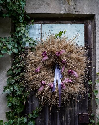 Wianek Wielkanocny Wiosenny wianek na drzwi lub stół, cynamonn