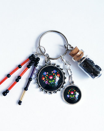 Breloczek - Serce folkowe czarne, yenoo