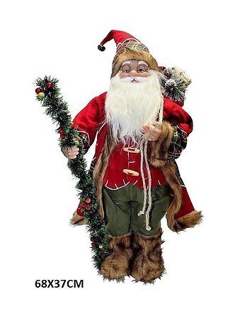Figurka Święty Mikołaj w Futrzanych Butach 60 cm, OSOBY - Prezent dla dwojga