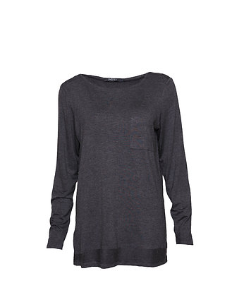 Bluzka longsleeve z kieszonką grafit, Insist