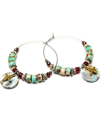 Kolczyki Alloys Collection Wianki /jaspis impresja/ , KiKa pracownia