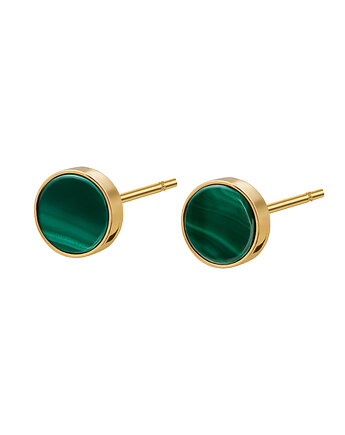 1 Kolczyk/DROPS/złocony/malachit, Daria Siwiak Jewellery