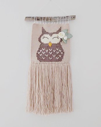 Makatka  Makrama Sowa, wool and stick