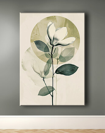 Magnolia - Obraz na płótnie - Druk Blejtrama - Chiński Orient, Zen #8, Black Sapphire Art