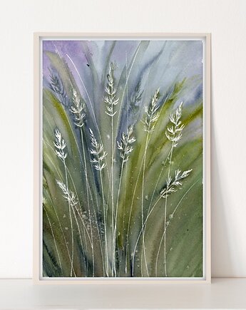 Oryginalna akwarela. Trawy A4, Malgorzata Domanska