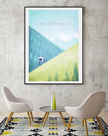 Pireneje - vintage plakat 50x70 cm, minimalmill