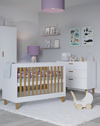 Łóżeczko niemowlęce skandynawskie białe Alice, Scandi Home Style