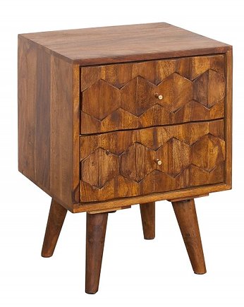 Szafka nocna stolik Mystic drewno sheesham 40cm, OKAZJE - Prezent na 80 urodziny