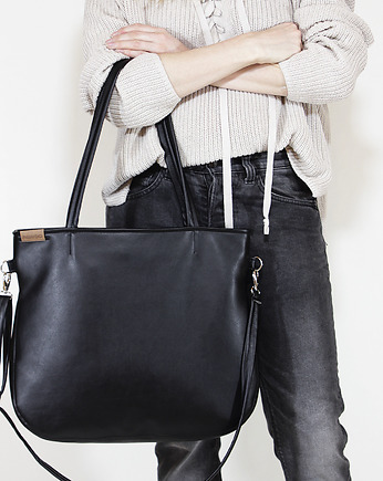 Pacco bag torebka czarna na zamek miejska vegan, hairoo