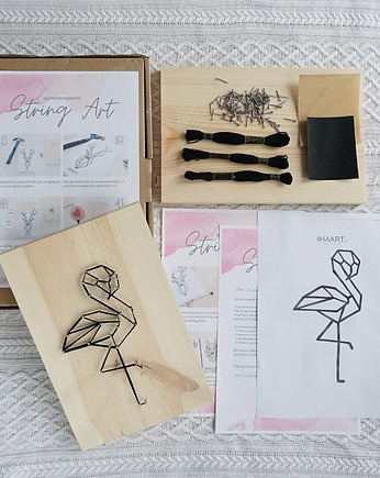BOX DIY String art  FLAMING  kreatywny zestaw zrób to sam, HAART