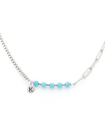 Bestseller! Naszyjnik z Amazonitem Srebrna stal szlachetna, Kulka Bransoletki