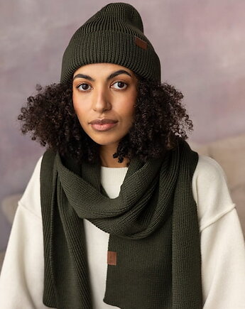 Czapka Cosy Days Oliwkowa Zieleń 100% Merino, MKTP