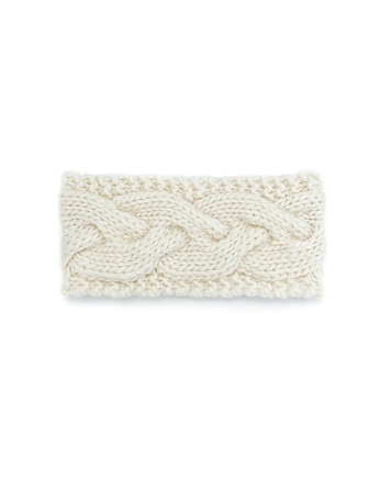Biała wełniana opaska w warkocze, Holy Alpaca Knit