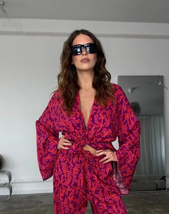 Kimono Pekin confident print, Patchouli