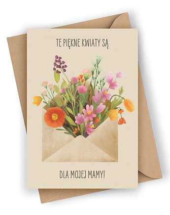 Kartka na Dzień Mamy- Te piękne kwiaty są dla mojej mamy!, Czarna Owca Karteczki