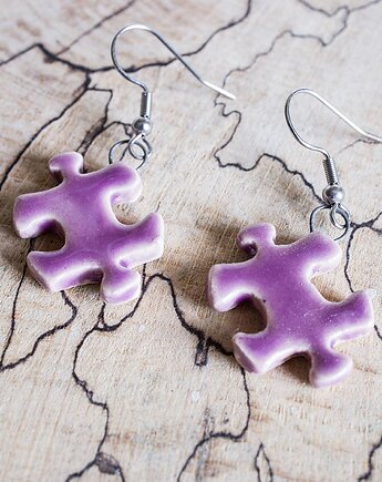 Kolczyki ceramiczne puzzle, studnia ceramiczna
