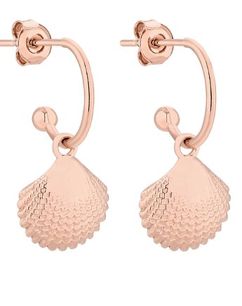Kolczyki z muszelkami z różowego złota, SOTHO