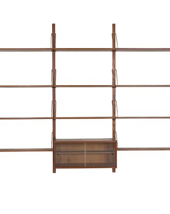 Regał systemowy tekowy, duński design, lata 60, produkcja: Dania, Przetwory design
