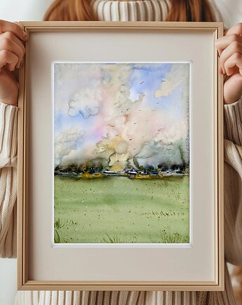 Oryginalna akwarela. Pejzaż 30x40cm, Malgorzata Domanska