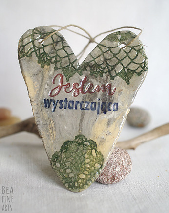 Jestem wystarczająca - serce ceramiczne z afirmacją, Bea Fine Arts