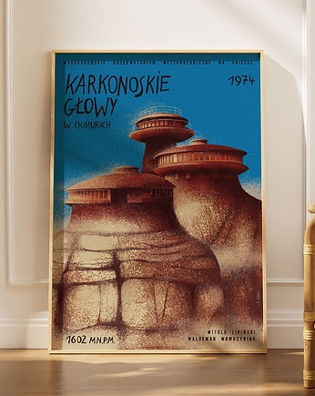 Plakat "Karkonoskie głowy w chmurach", Agata Małecka