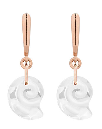 Kolczyki złote z muszelkami SWAROVSKI CRYSTAL, SOTHO