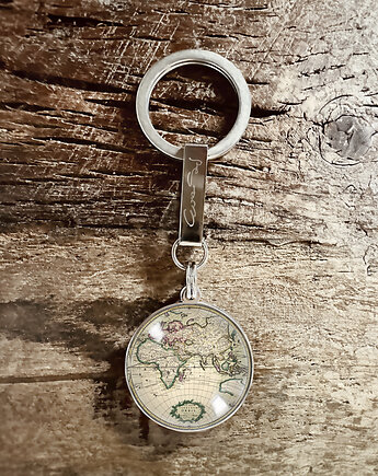 Vintage world, stalowy brelok + box, Makaliboo