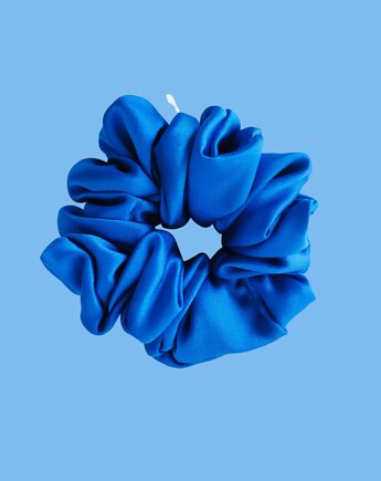 Gumka jedwabna, scrunchie, frotka królewski chaber MAXI, Capillum