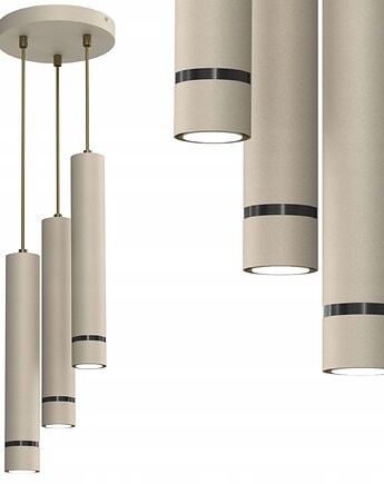 Kaszmirowa lampa wisząca z czarnym paskiem 3-pkt Gu10 na kole, Fabryka Lamp