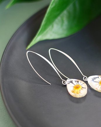 Ładne kolczyki z rumiankem, Bioevgenika Jewelry