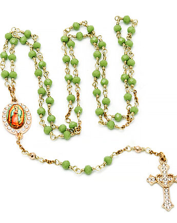 Ręcznie robiony różaniec, zielony, złoty - ZAMÓWIENIE, Yamira Art Studio