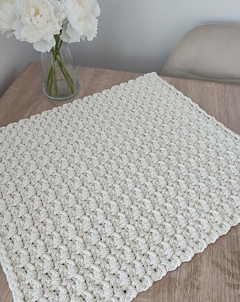 Podkładka prostokątna ze sznurka szydełkowa 40cmx50cm, MISZ MASZ Dorota Tyszko
