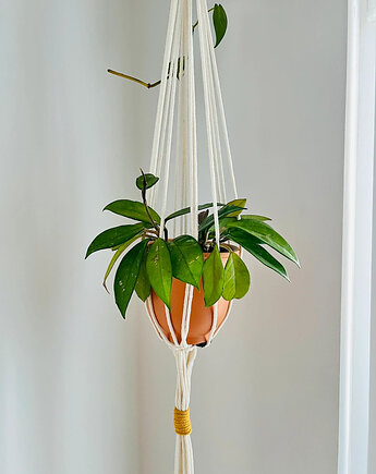 Kwietnik uchwyt na kwiatek wiszący ecru, Hygge Macrame