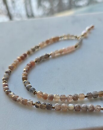 Kamienie księżycowe z perełkami, naszyjnik, Studio Gazela