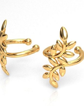 Nausznica LISTKI II-srebro złocone, ISSI Jewelry