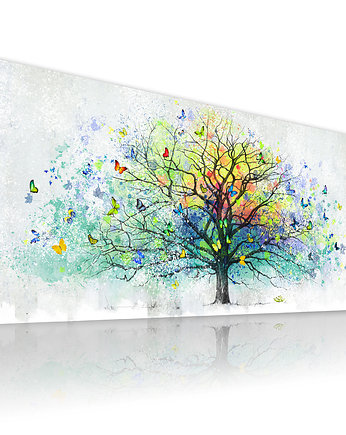 Obraz na płotnie Drzewo z motylami- 147x60cm, LUdesign gallery